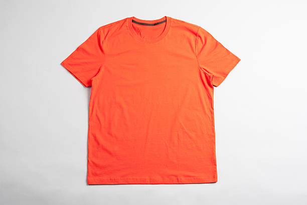 laranja tshirt modelo pronto para o seu design gráfico. - orange texas imagens e fotografias de stock