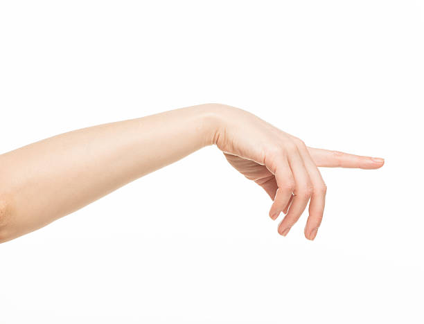 istock female hand with pointing finger 469374032
