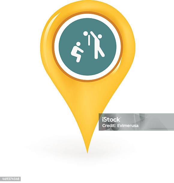 Volleyball Location Stock Illustration - Download Image Now - 2015, Aiming, Circle