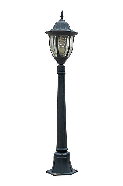 istock Street lamp isolated on white 469376150