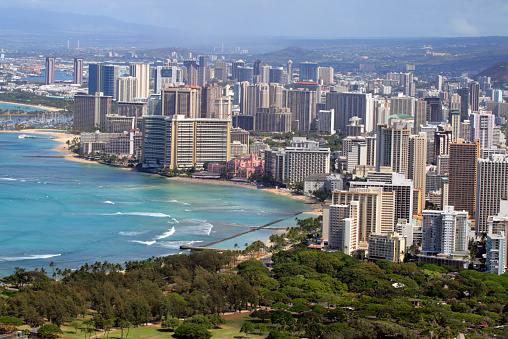 Stock image of Waikiki Beach, Honolulu, Oahu, Hawaii
