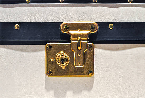 Luggage Lock Traditional Clasp and Latch Luggage Lock leather clasp stock pictures, royalty-free photos & images