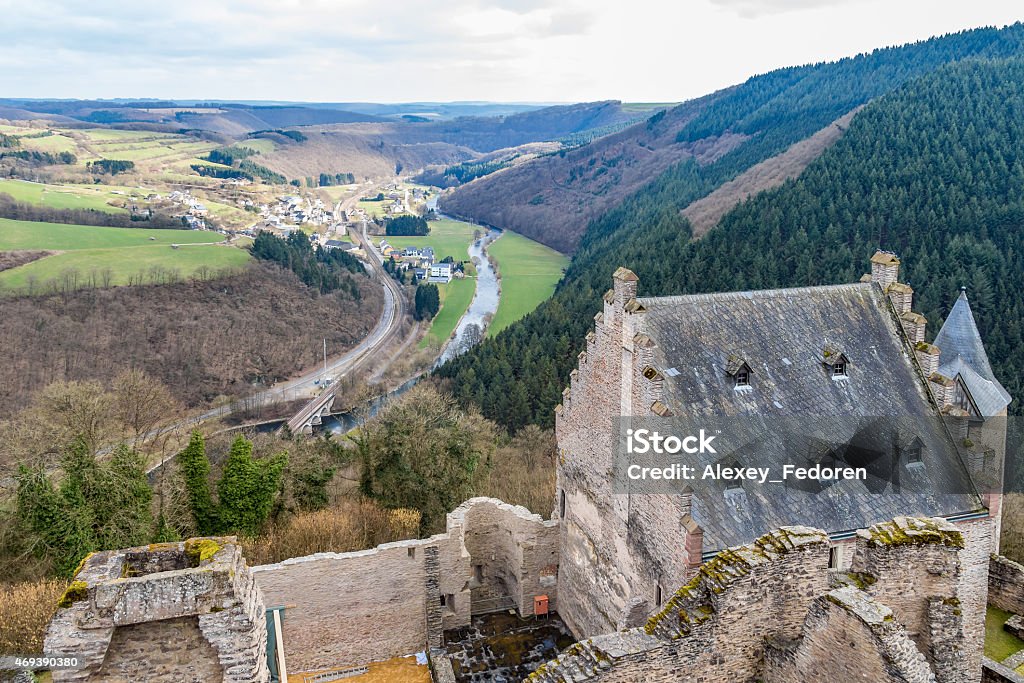 Bourscheid Castle in sunny spring day, Luxembourg Ardennes Department - France Stock Photo