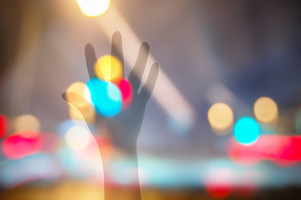istock Raise one's hand Bokeh Background 469390804