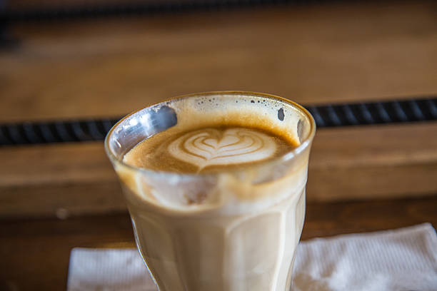 istock Cup of hot latte coffee 469395092
