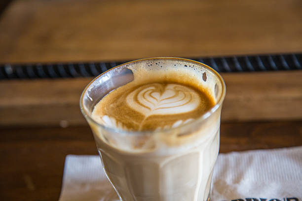 istock Cup of hot latte coffee 469395102