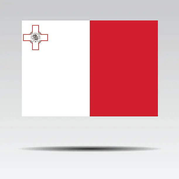 Vector illustration of National flag of Malta