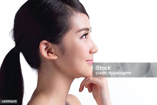 Beautiful Skin Care Woman Face Stock Photo - Download Image Now - Profile View, Japanese Ethnicity, Eye