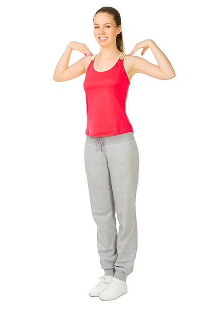 istock Sporty girl doing gymnastic exercises 469397620