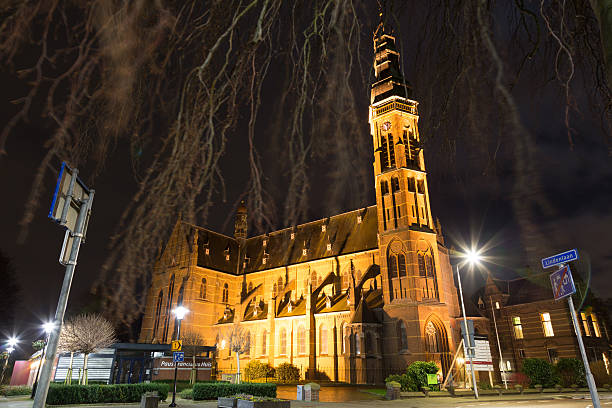istock st. Agatha church at night, Lisse 469402244