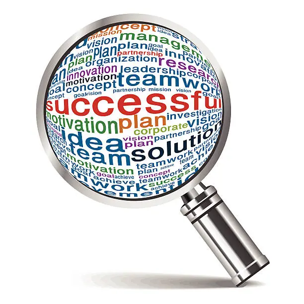 Vector illustration of searching for success business