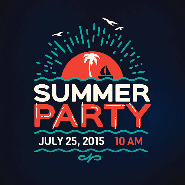 summer party message - plaj partisi stock illustrations