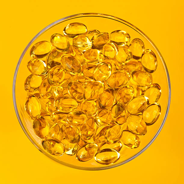 omega 3 e 6 - vitamin pill lecithin group of objects capsule - fotografias e filmes do acervo