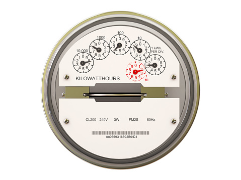 Electric meter isolated on white background