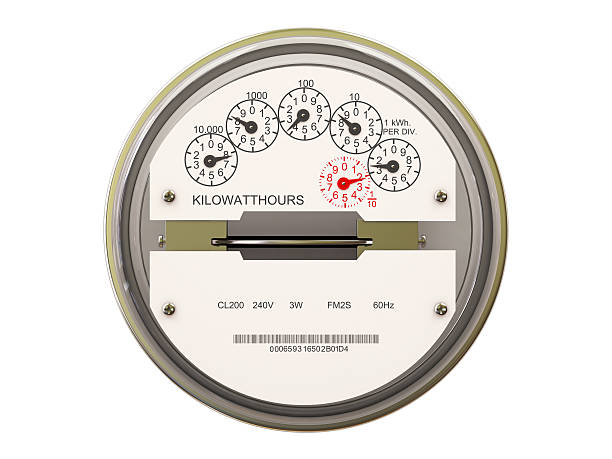 Electric Meter Electric meter isolated on white background kilowatt stock pictures, royalty-free photos & images