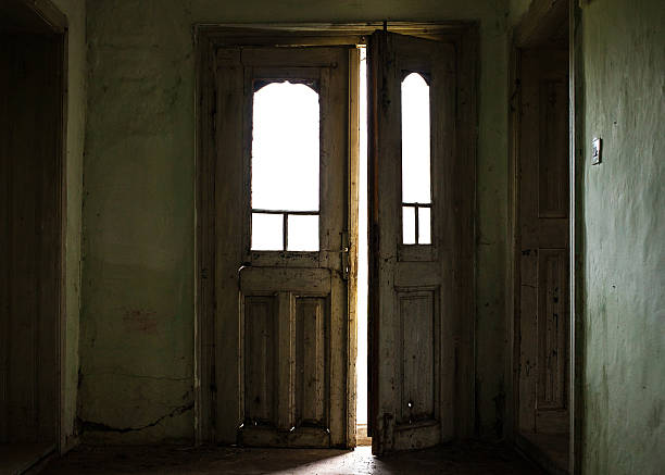 istock Old abandoned house doors 469416478