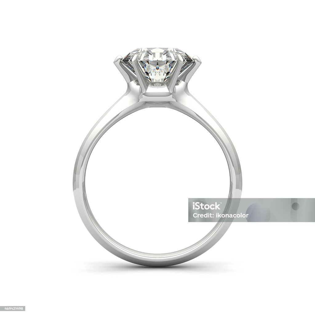 Isolated Image Of A Diamond Ring On A White Background Stock Photo -  Download Image Now - iStock