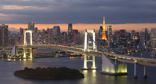 istock Rainbow bridge and Tokyo Tower landmark 469421620