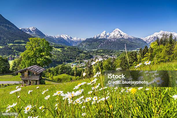 Idyllic Landscape In The Alps With Traditional Mountain Lodge Stock Photo - Download Image Now