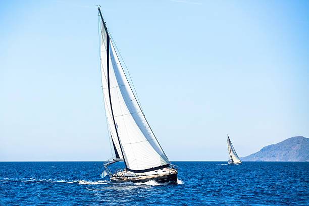 istock Sail yachts in regatta in open the Sea. 469426152