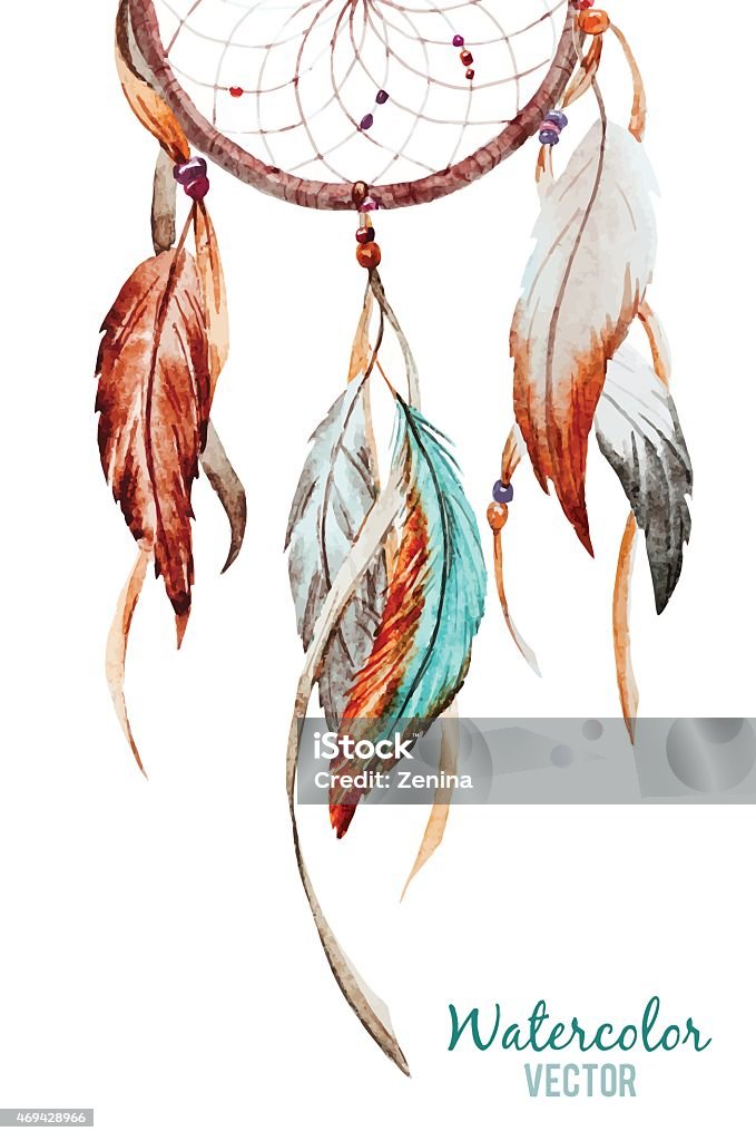 Dreamcatcher Beautiful vector image with nice watercolor dreamcatcher Adulation stock vector