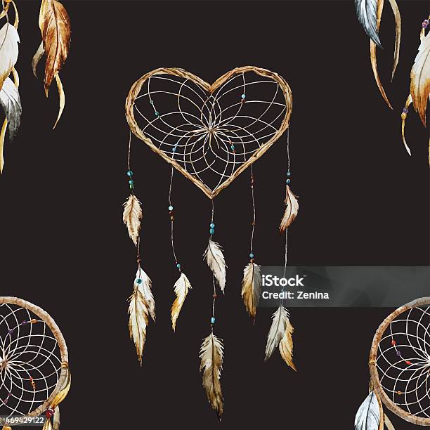 Dreamcatcher Stock Illustration - Download Image Now - Adulation, Animal Markings, Backgrounds