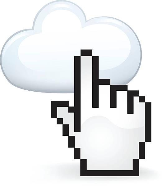 przetwarzanie w chmurze - cloud computing human hand cloud cloudscape stock illustrations
