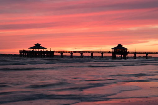 Fort Myers, Florida pier at sunset.