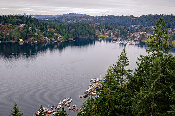 istock winter view of  Deep Cove 469433170