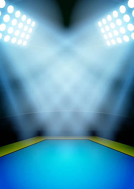 istock Background for posters night gymnastics stadium in the spotlight 469433368