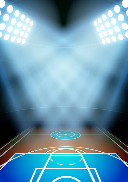 istock Background for posters night multisport stadium in the spotlight 469433370