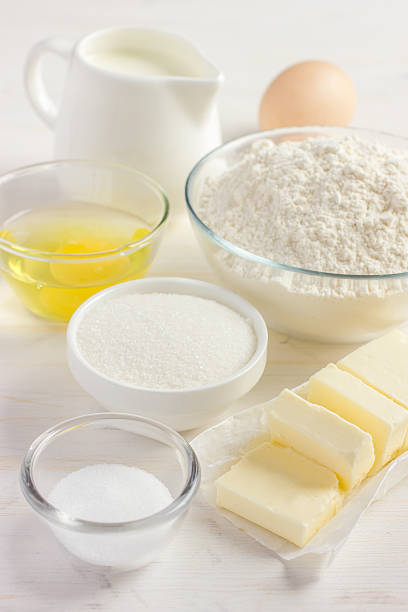 istock Ingredients for baking on the white wooden table 469437674