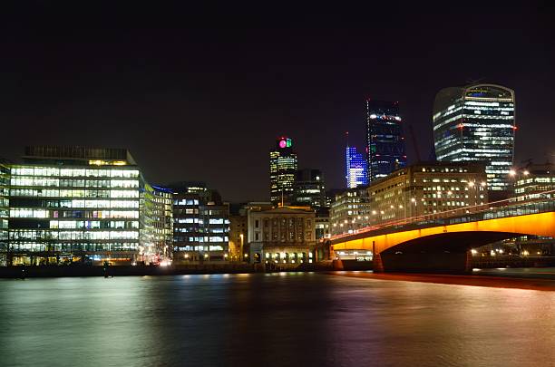 istock Office Buildings London at  Night 469439390