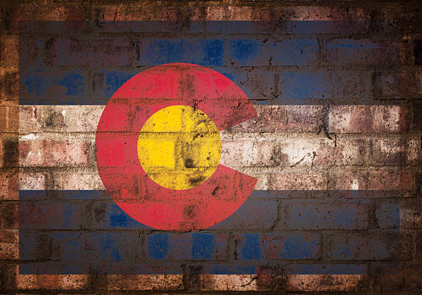 istock Flag of Colorado on Rustic Brick Wall 469443934