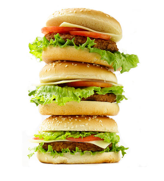 istock traditional cheeseburger with green lettuce and tomatoes 469444864