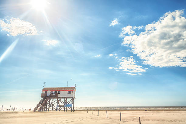 Sunny day at the North Sea / Sankt Peter Ording stock photo