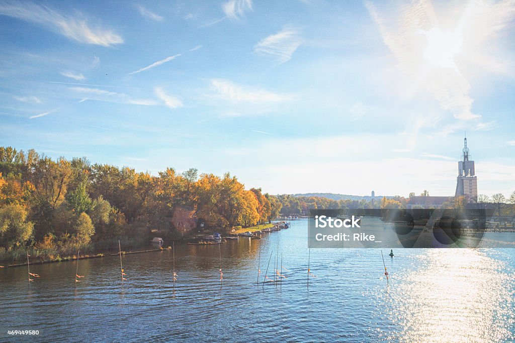 View over Water in Fall/Havel/Potsdam View over Water to Potsdam /Germany Potsdam - Brandenburg Stock Photo