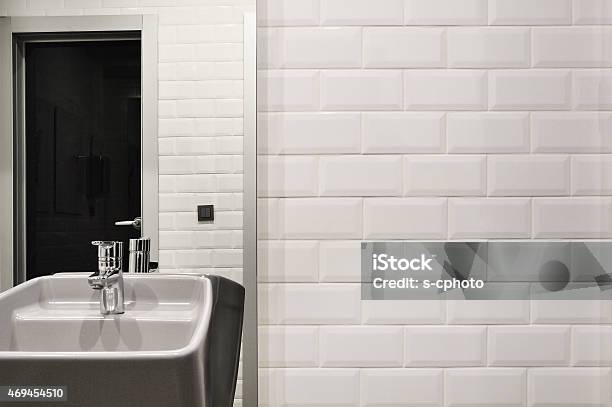 Bathroom Stock Photo - Download Image Now - Public Restroom, Mirror - Object, Luxury