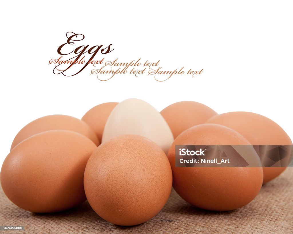 eggs chicken eggs on brown sacking 2015 Stock Photo