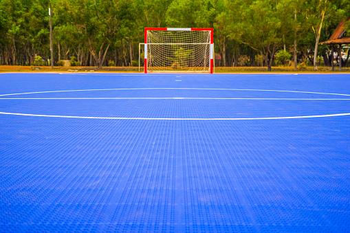 view of  blue soccer field or football field