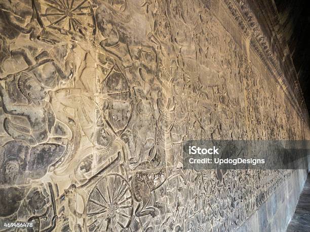 Angkor Bas Relief Carvings Stock Photo - Download Image Now - Adventure, Ancient, Ancient Civilization