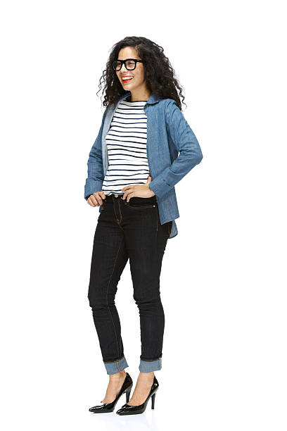 istock Smiling woman standing and looking away 469456830