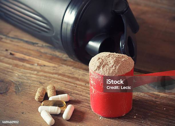 Whey Protein Powder Stock Photo - Download Image Now - Exercising, Nutritional Supplement, Whey