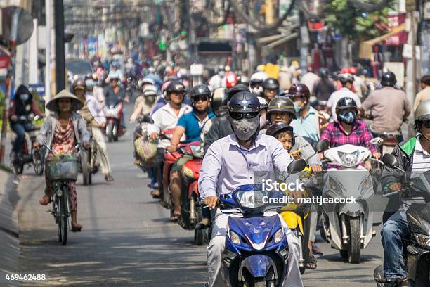 Busy Street In Vietnam Stock Photo - Download Image Now - Ho Chi Minh City, Vietnam, Traffic