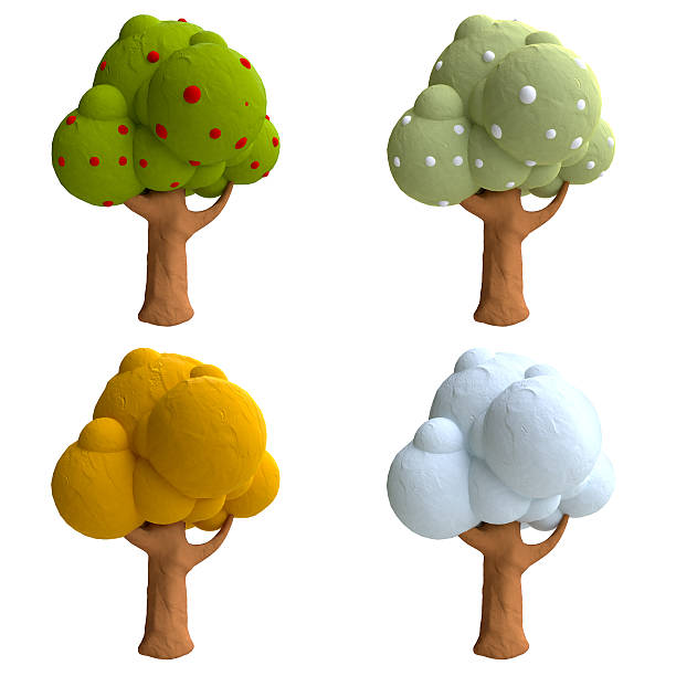 istock Cartoon trees from plasticine or clay. 469465452