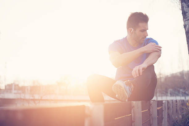 istock Athlete touching mobile phone 469465858