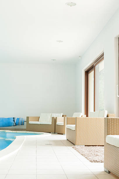 istock Room with swimming pool 469466526