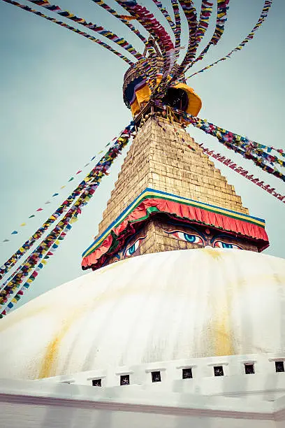 Boudhanath Stupa in the Kathmandu valley, Nepal