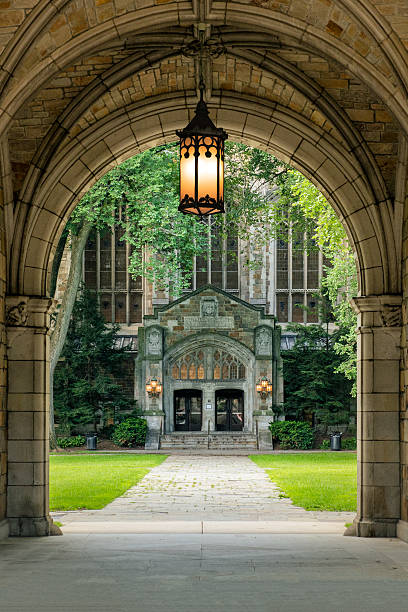 Archway to the University of Michigan Law School Campus stock photo