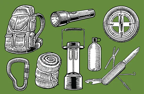 Vector illustration of Camping Tools